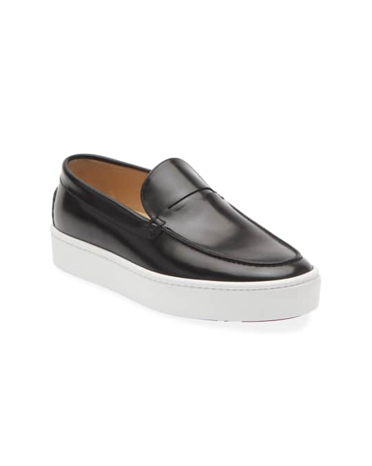 Christian Louboutin Men's Paque Boat Leather Slip-On Sneakers | Neiman ...