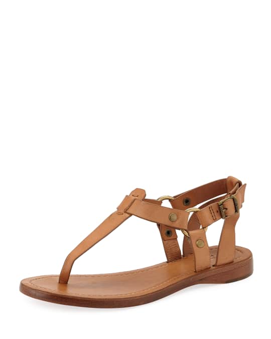Frye Rachel T-Strap Leather Sandals | Neiman Marcus