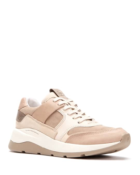 Frye Willow Low Lace-Up Leather/Suede Running Sneakers | Neiman Marcus