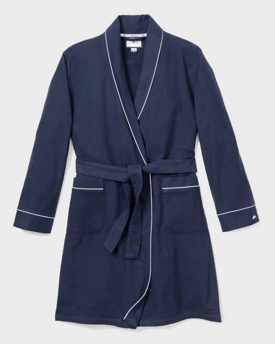 Flannel Contrast-Piping Robe, Size 2-14