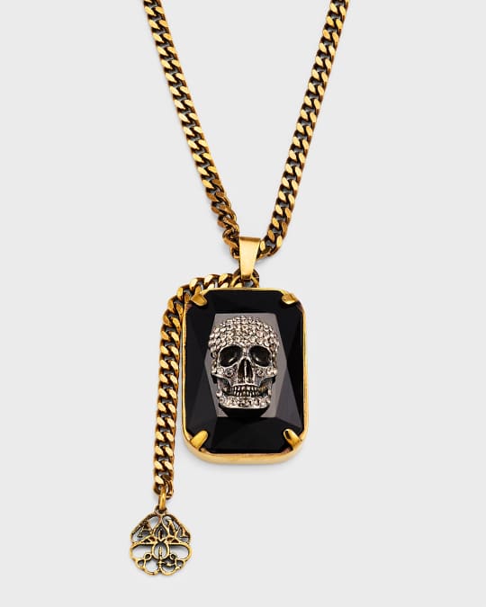 Alexander McQueen Men s Swarovski Crystal Skull Necklace Neiman Marcus
