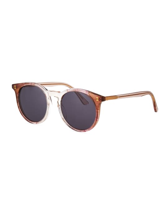 Sterling II Round Transparent Acetate Sunglasses