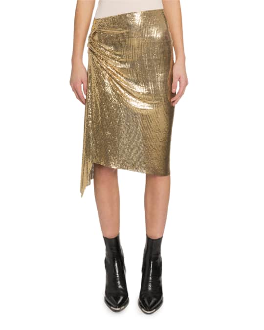 Rabanne Draped Chainmail Mini Skirt | Neiman Marcus