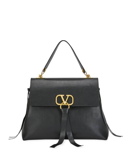 Valentino Garavani V Ring Small Bicolor Leather Shoulder Bag In