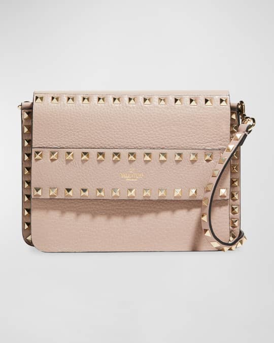 Rockstud Small Leather Shoulder Bag in Beige - Valentino Garavani