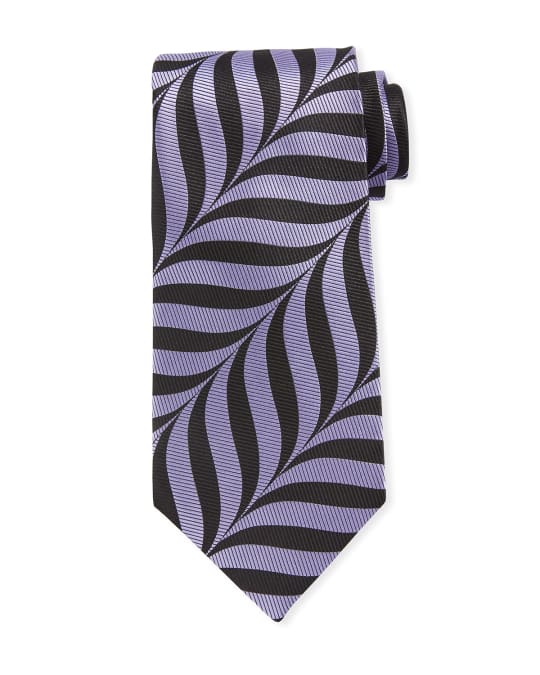 Abstract-Print 9cm Tie, Purple