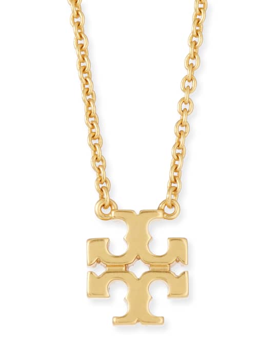 Tory burch logo charm necklace outlet