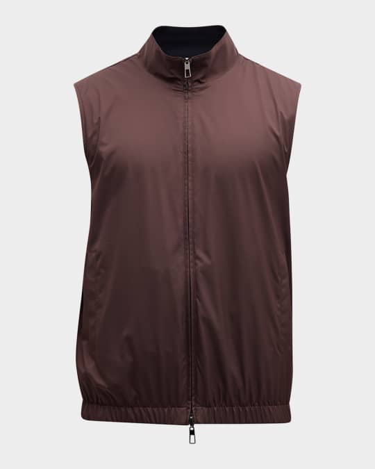 Loro Piana Men's Windmate Reversible Zip-Front Vest | Neiman Marcus