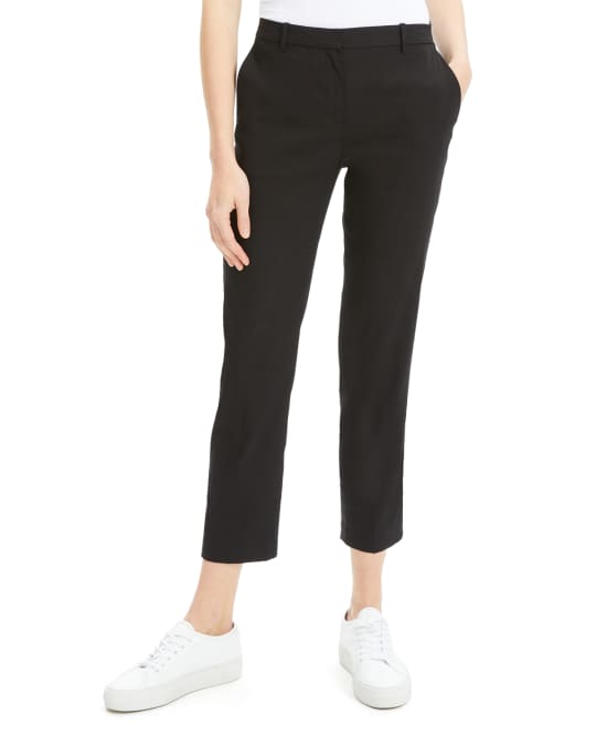 Theory Tailor Eco Crunch Cropped Trousers | Neiman Marcus
