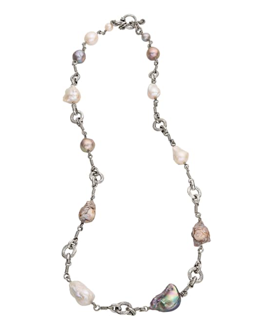 Hand Carved Sculpted Baroque Pearl Necklace