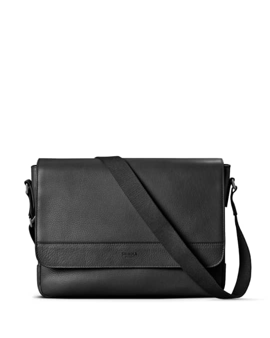 Shinola Men's Slim Signature Leather Messenger Bag | Neiman Marcus