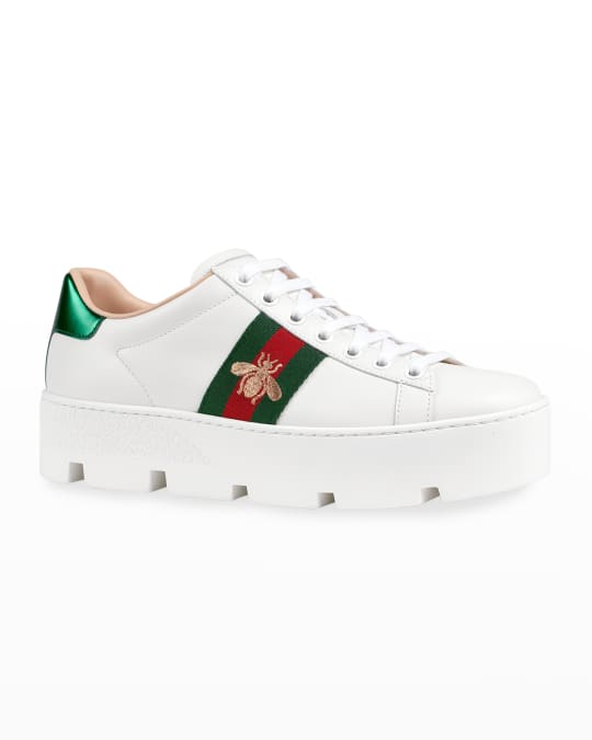 Gucci New Ace Platform Bee Sneakers | Neiman Marcus