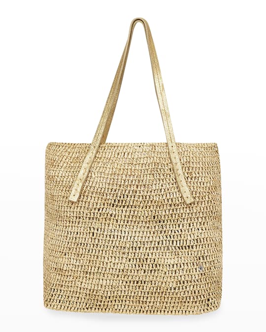 Karibo Raffia Metallic Beach Tote