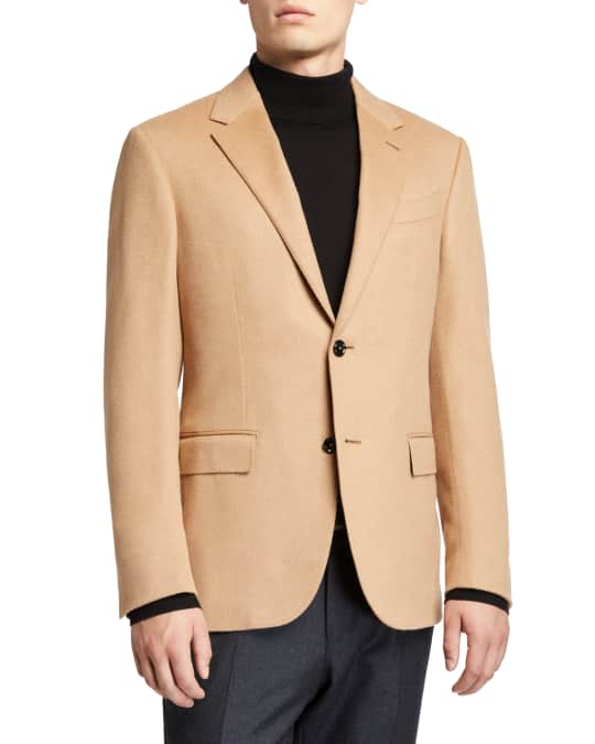 ZEGNA Men's Solid Camel Hair Regular-Fit Sport Jacket | Neiman Marcus