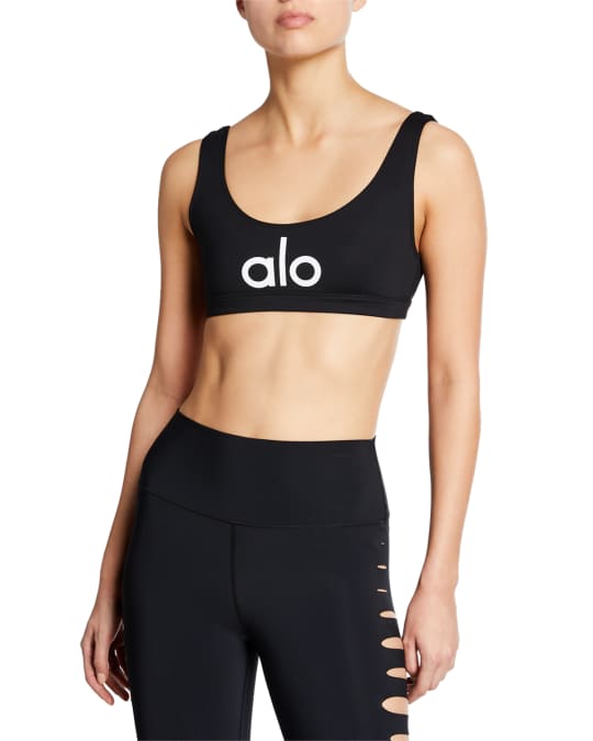 Alo Yoga Ambient Logo Sports Bra | Neiman Marcus