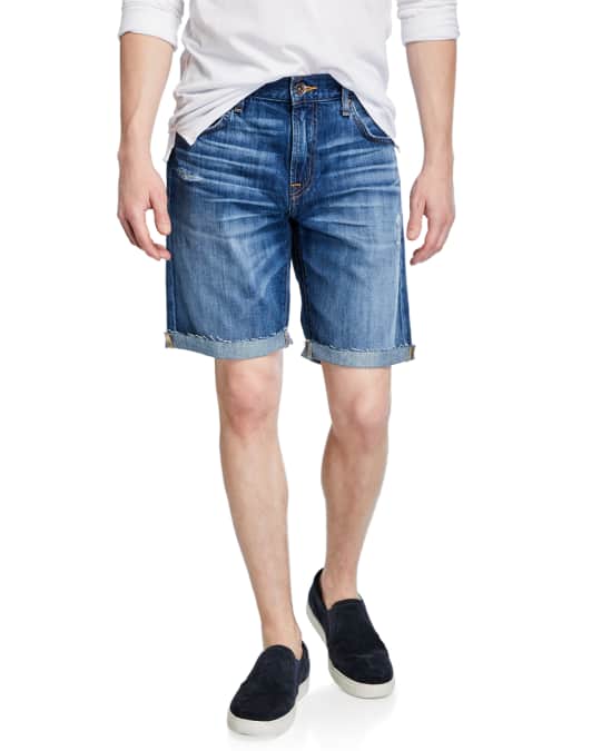 7 for all mankind Men's Denim Cutoff Shorts Neiman Marcus