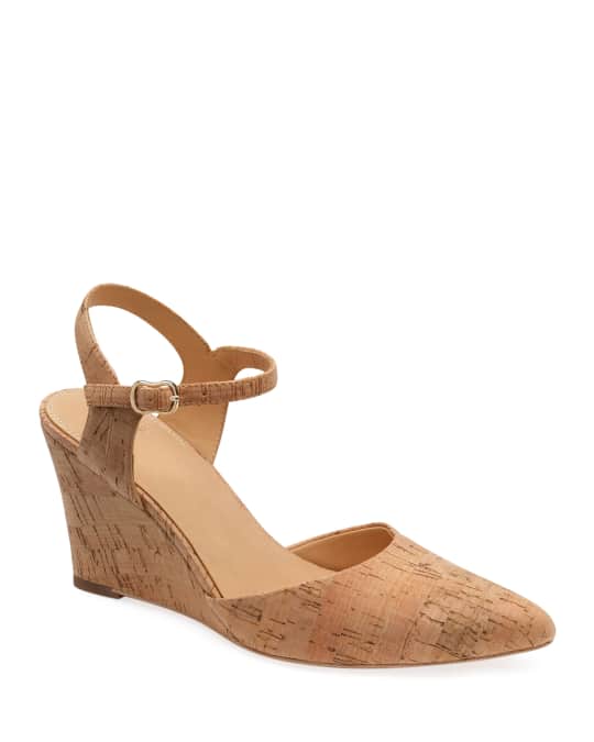 Bill blass perdi cork wedge heels deals