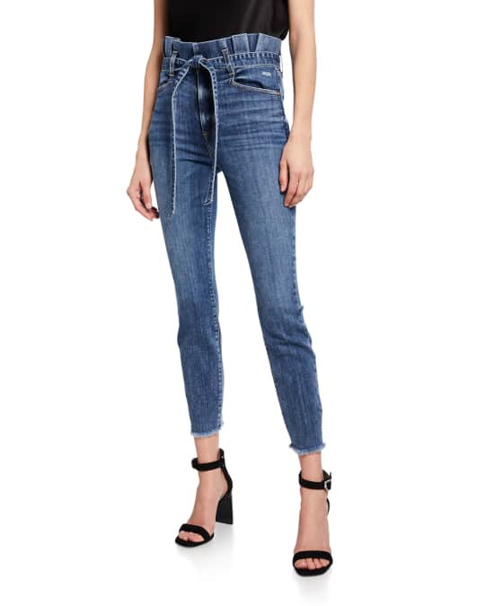 ALICE + OLIVIA JEANS Good Paperbag Waist Skinny Jeans | Neiman Marcus