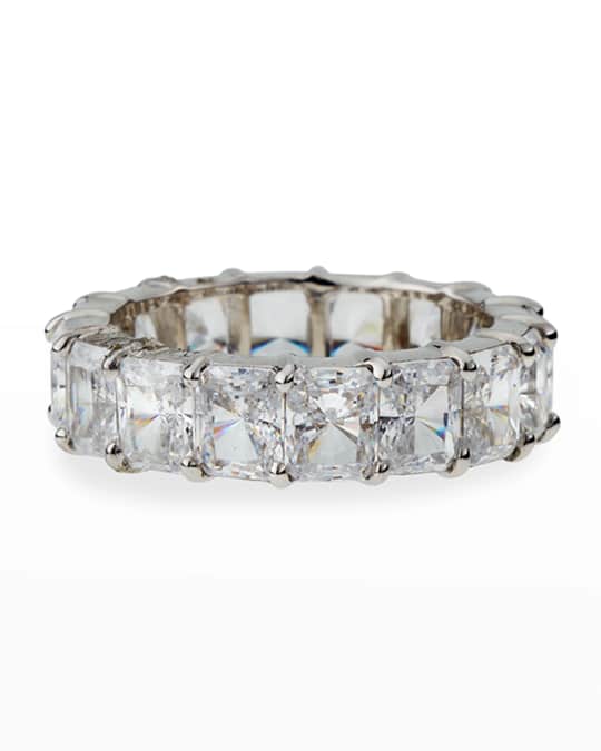 Radiant-Cut CZ Eternity Band Ring