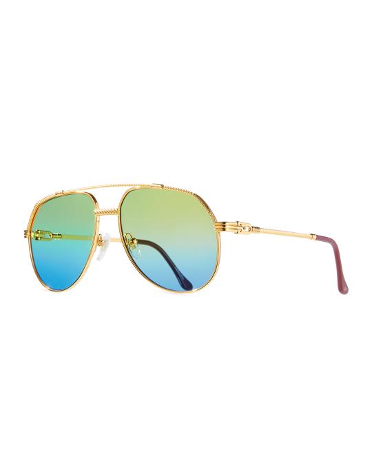 vintage frame company Gold Aviator Sunglasses 32359524_62414580_600.jpg main image 4
