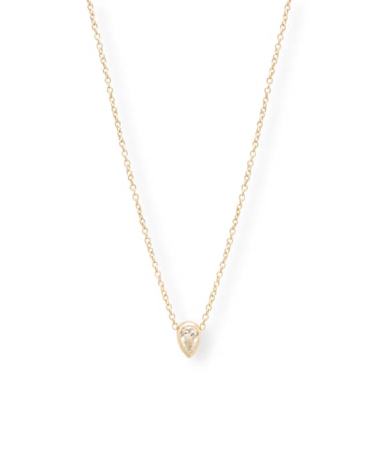 Zoe Chicco 14k Gold Diamond-Pear Necklace | Neiman Marcus