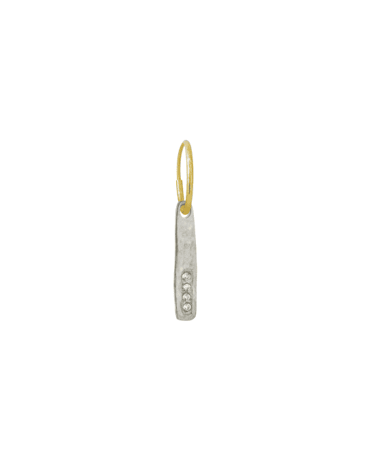 Narrow Stele Single Earring with Stones