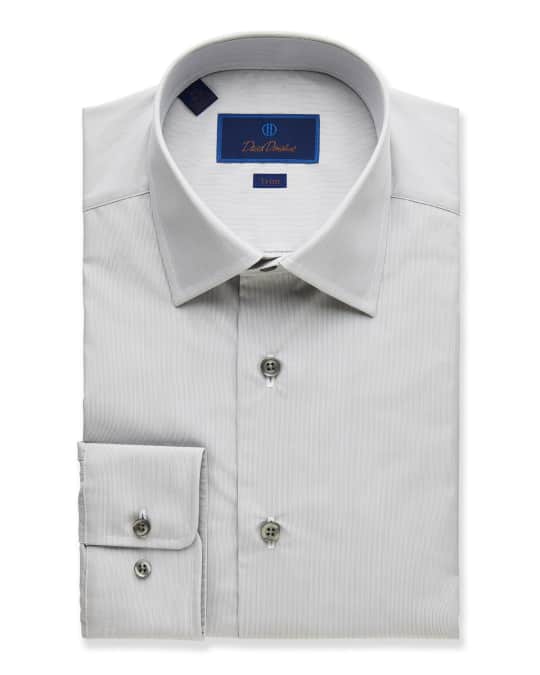 David Donahue Men's Trim-Fit Poplin Dress Shirt | Neiman Marcus