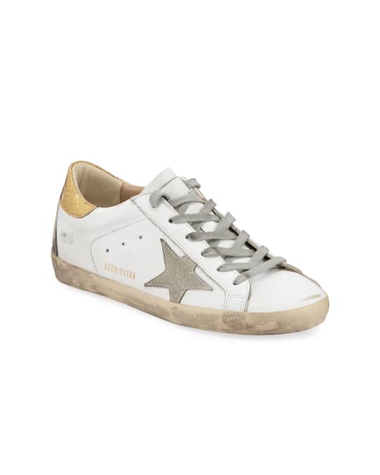 Superstar leather sneakers with metallic back best sale