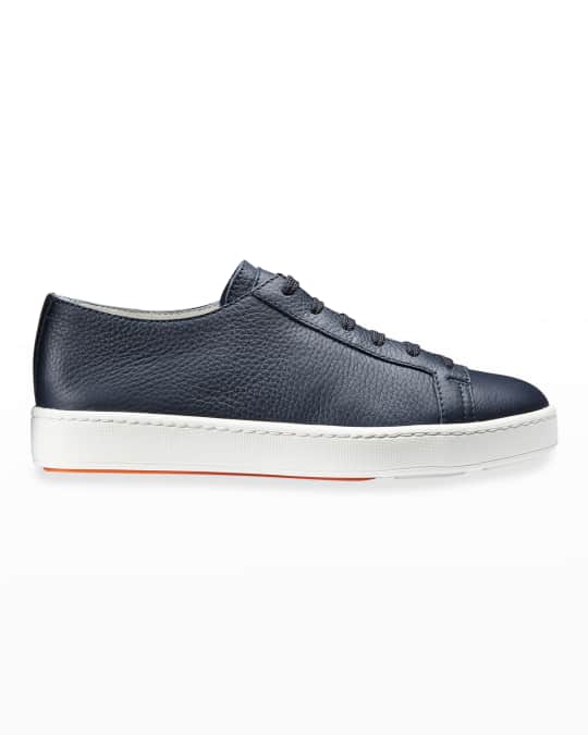 スニーカー SANTONI Dark Blue Leather Sneakers uploading-1385137.jpg