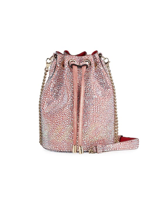 Christian Louboutin Marie Jane Crystal Studded Suede Bucket Bag