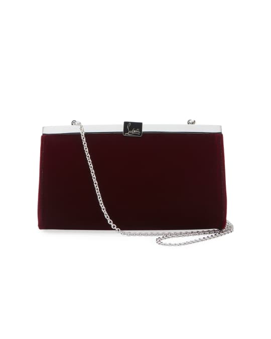 Christian Louboutin Palmette Small Velvet Clutch Bag | Neiman Marcus
