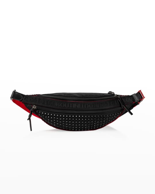 Christian Louboutin Black Nylon and Leather Spike Studded Belt Bag  Christian Louboutin