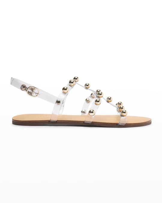Schutz women's yarin studded flat top sandals
