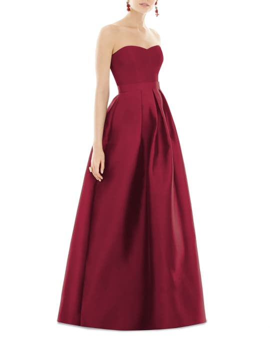 Alfred Sung Strapless Sweetheart A-Line Gown | Neiman Marcus