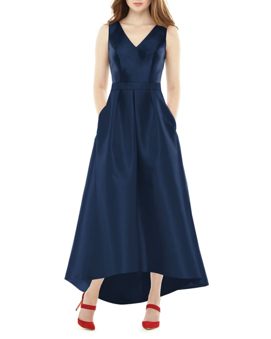 Alfred sung high low sateen cheap twill gown