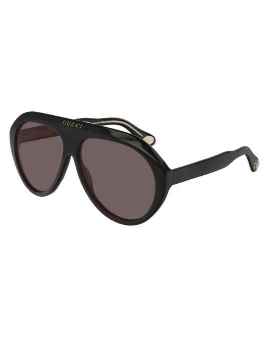 Gucci Men's Curved Nylon Shield Sunglasses | Neiman Marcus