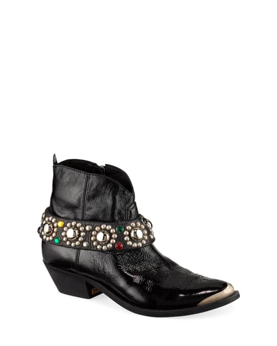 Golden Goose Young Western Ankle Boots with Studded Belt | Neiman Marcus