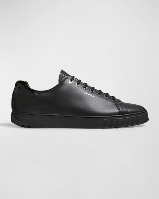 Ferragamo Men's Cube Low-Top Leather Sneakers | Neiman Marcus