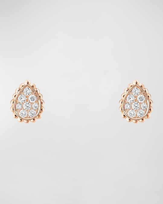 Boucheron Serpent Boheme Pink Gold Diamond Stud Earrings | Neiman Marcus
