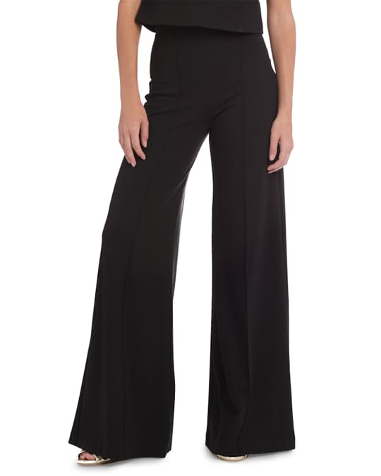 Ripley Rader High-Rise Wide-Leg Ponte Pants Neiman Marcus