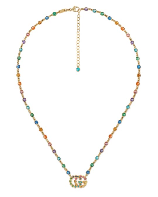Gucci Running G Necklace with Topaz, Citrine & Sapphire Neiman Marcus