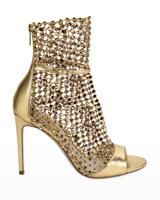 Rene caovilla mesh hotsell strass caged sandal