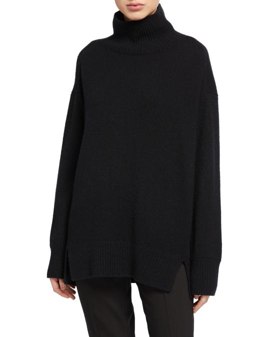 Vince Women's Side Slit Turtleneck Sweater – Soft, Elongated Knit With Rib Trim, Casual Chic Top - View #3