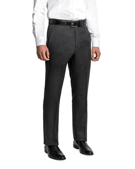 Santorelli Men's Solid Twill Dress Pants | Neiman Marcus