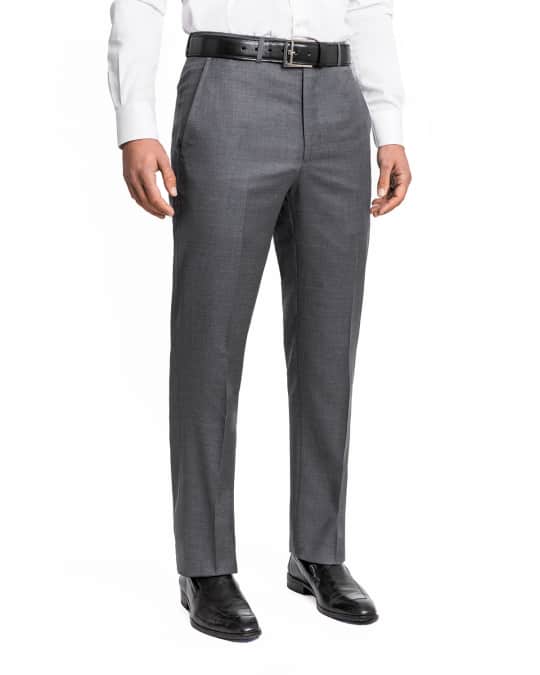 Santorelli Men's Lux Serge Twill Dress Pants | Neiman Marcus