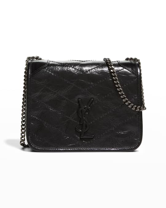 Saint Laurent Niki YSL Monogram Vintage Calfskin Wallet on Chain