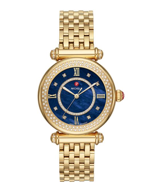 Michele Caber Mid watch NEW Michele Silver Caber Mid Diamond Ladies Watch  main image 2