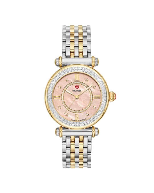 35mm Caber Mid Two-Tone Diamond Watch, Pink