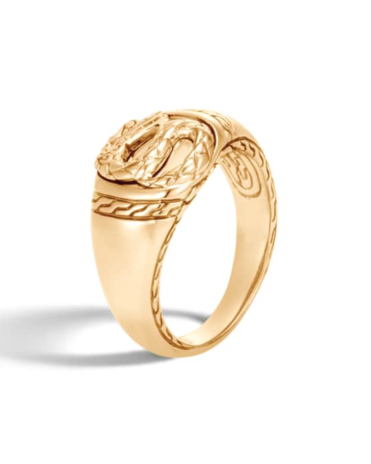 John Hardy Men s Legends Naga 18K Gold Signet Ring Neiman Marcus