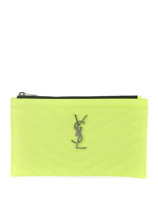 Neon green ysl clutch shop
